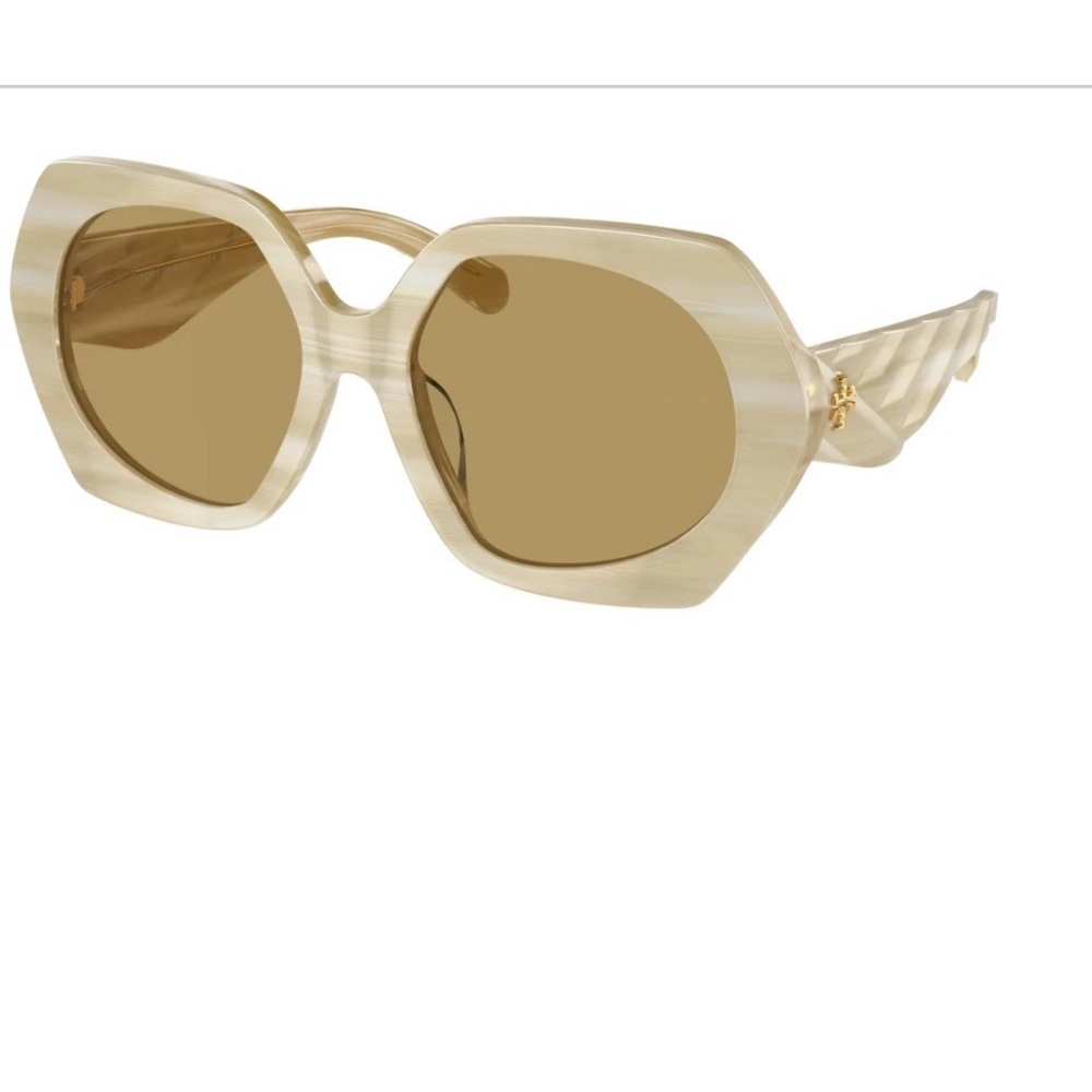 Tory Burch Kira TY7195U Ivory Horn Brown Woman Sunglasses 55mm